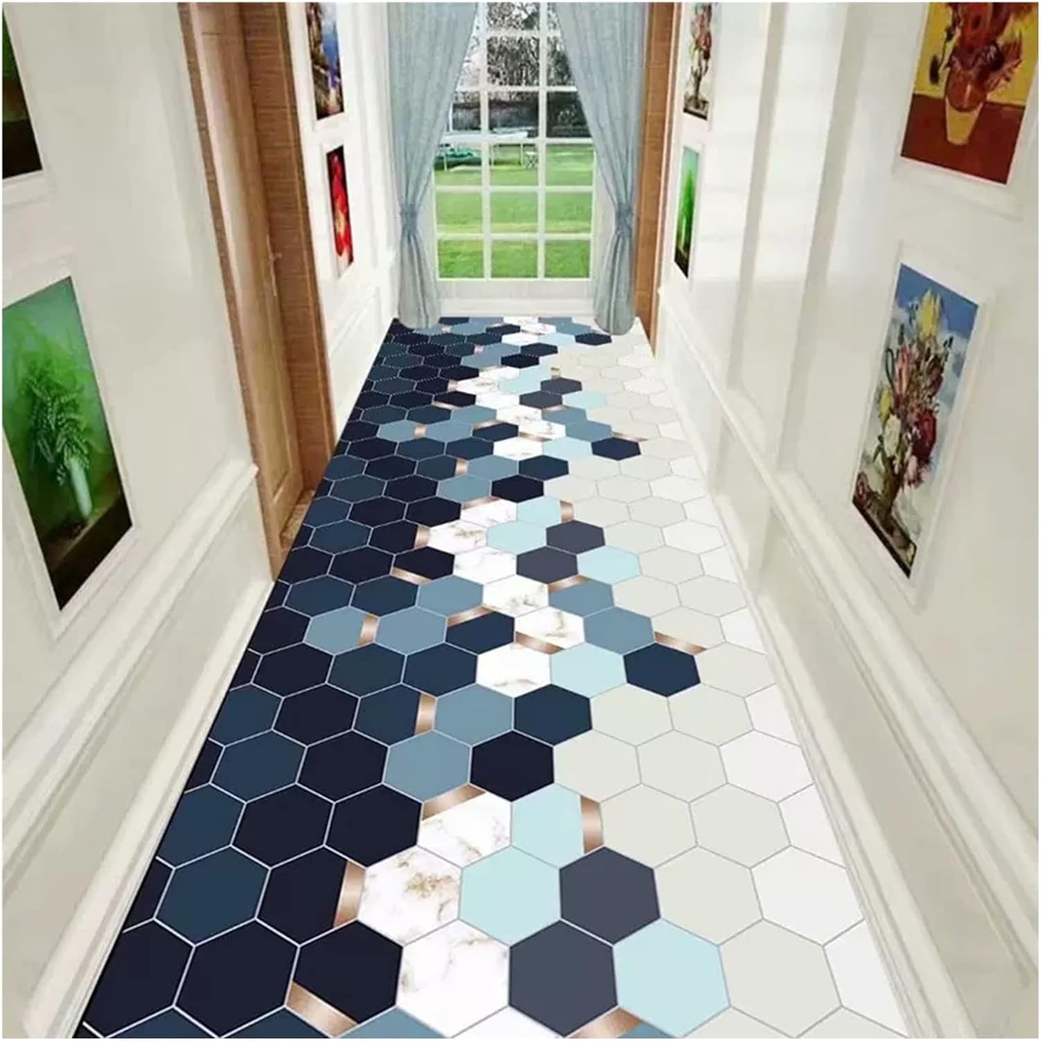 Carpet Runner for Hallways/ Kitchen/ Living Room, Non Slip