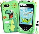 Kids Phone Toys, Anniversary Christmas Gifts for Girls and Boys 3-10, Educational Cell Phone with 2.8"Touch Screen, Dual Camera, Games, Music, 32GB SD Card and Blue Bag