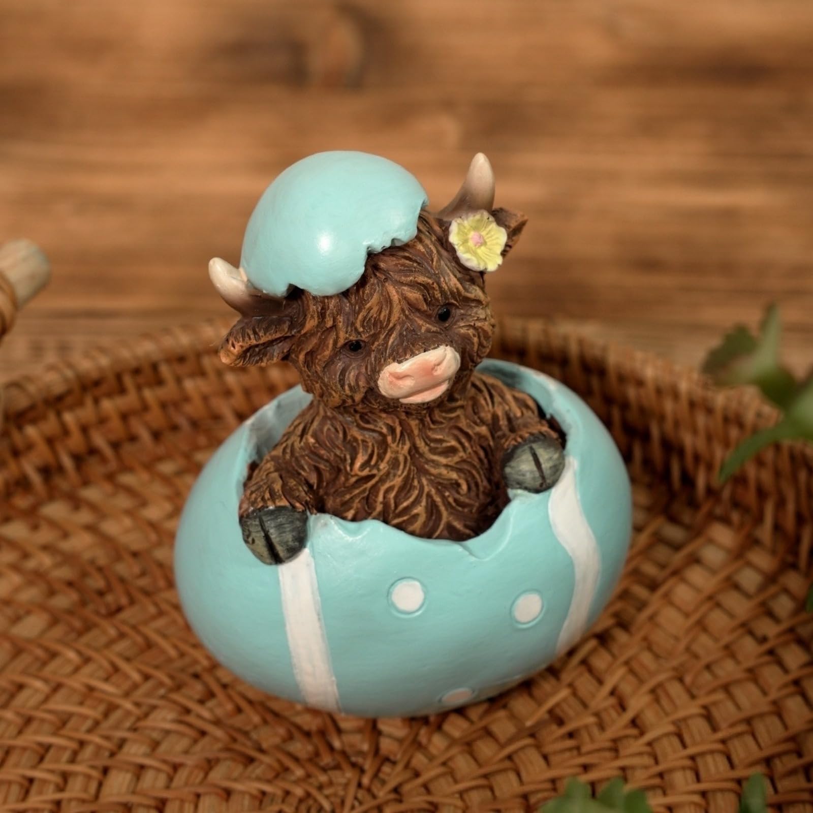 Uovo di Pasqua Shell Rompere Cartone animato Highland Mucca Ornamento Tre pezzi Set Pasqua Carino Decorazione Della Casa