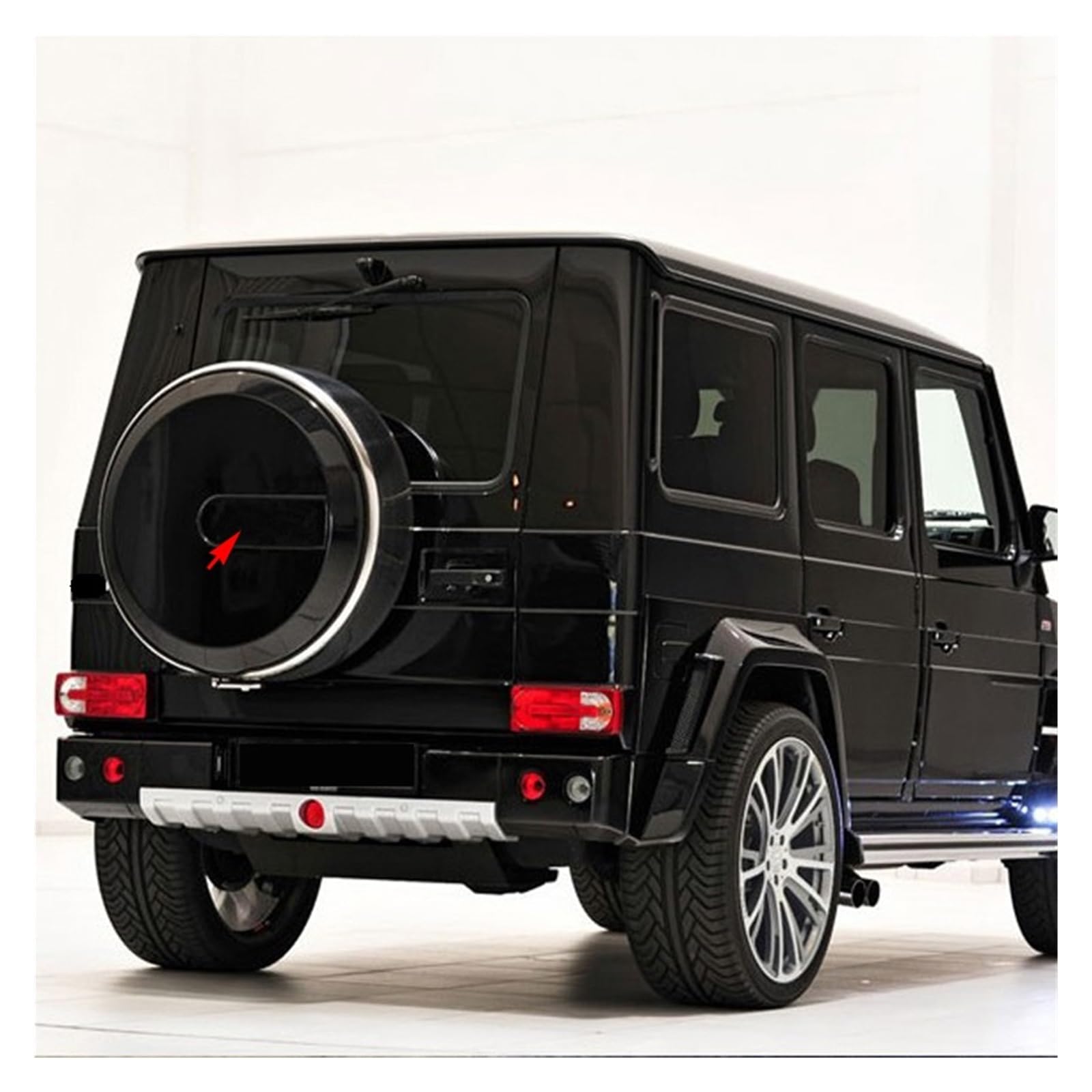 daili Store Logo d'insigne d'insigne d'emblème de Coffre de Roue de Secours Compatible avec la Classe G de Brabus W463 W464 Compatible avec Benz (Color : Black)