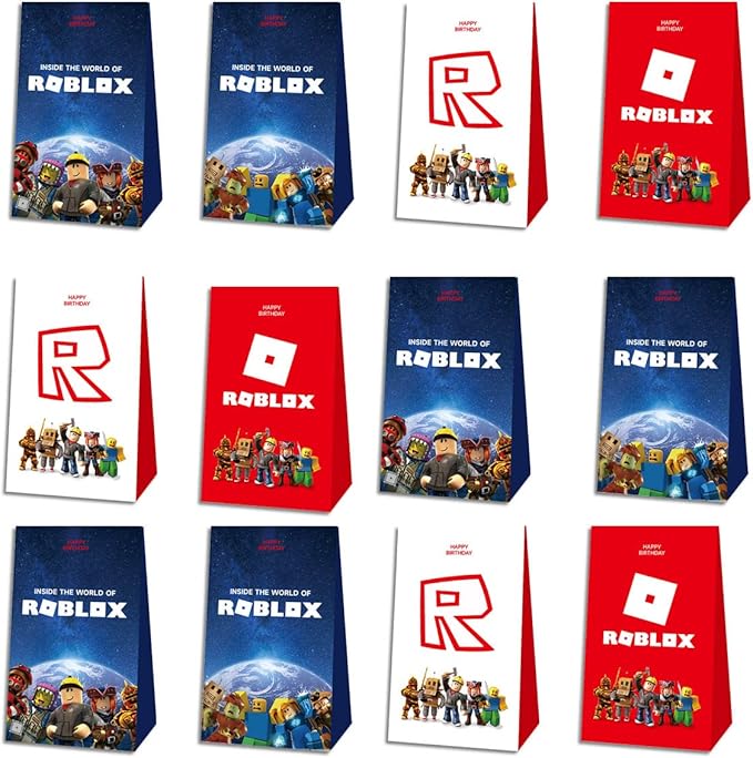 Roblox Party Gift Bags, Gift and Sweet Paper Bags Cute Roblox Themed Party, Decoration Gift Bags
