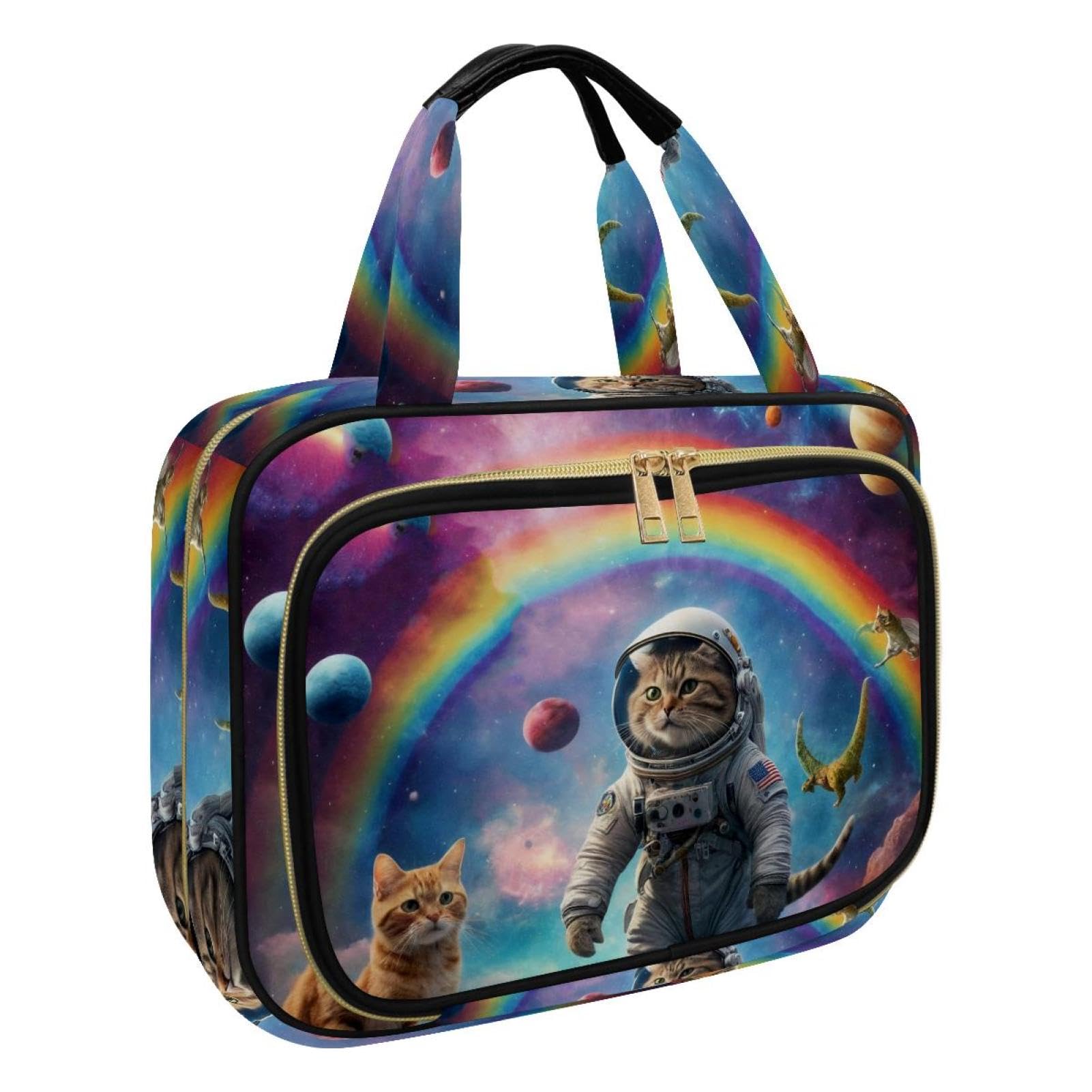 Kulturbeutel zum Aufhängen für Damen, weiße Blume, Reise-Make-up-Tasche, Organizer, Kosmetiktasche, Make-up-Kulturbeutel für Reiseutensilien, Zubehör, Mehrfarbig 19, M, Kulturbeutel