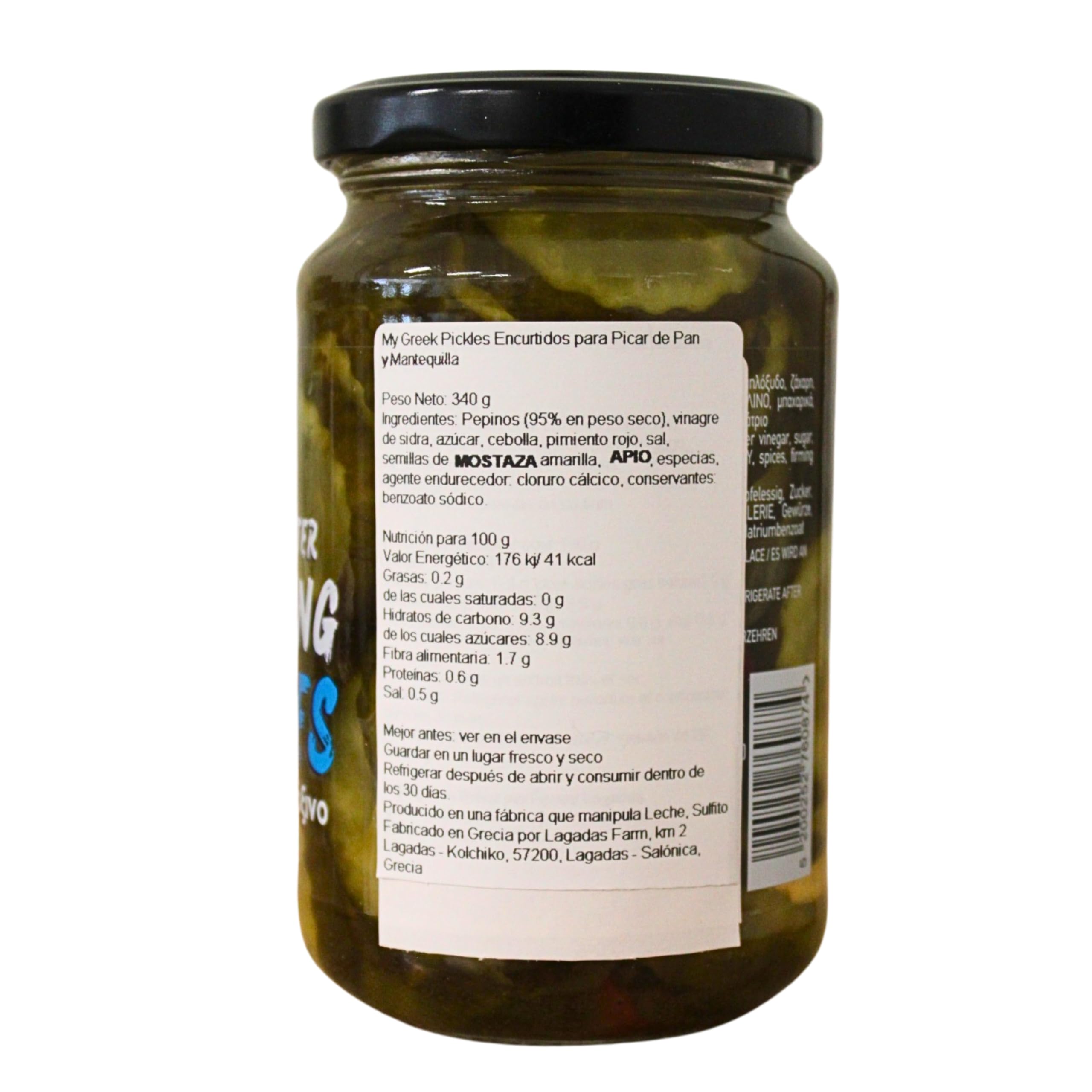 My Greek Pickles Encurtidos para Picar de Pan y Mantequilla, Paquete de 2 x 340g (Total: 680g)