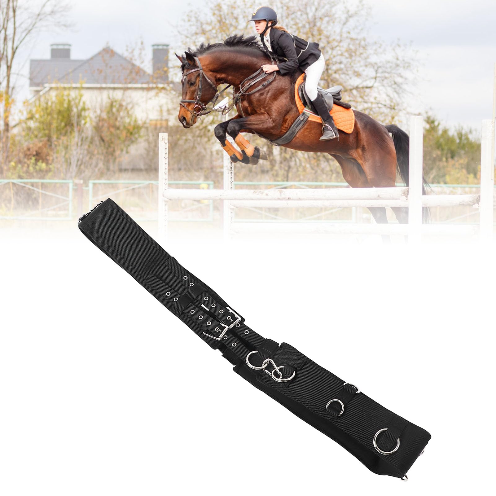 Akozon Cinchuelo de Entrenamiento Profesional de Longitud Ajustable para Entrenamiento Ecuestre