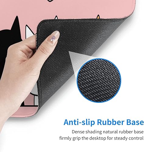 Miniatura 6 de Alfombrilla de mouse para juegos de gatos y gatitos, color rosa, grande, XL, tapete de escritorio Kawaii largo extendido, alfombrilla de mouse