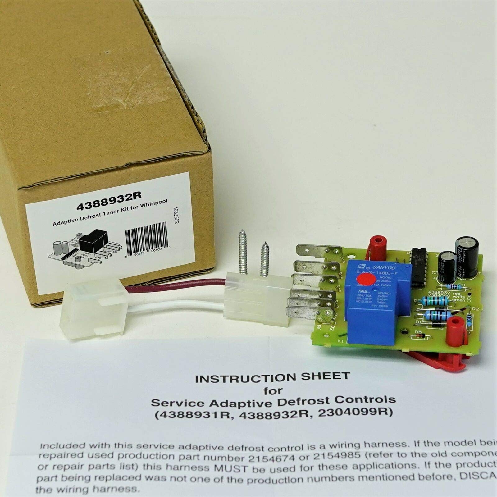 Refrigerator Adaptive Defrost Control Board for Whirlpool Kenmore 4388932, Courtesy of TONAKA and Shipped from The USA.