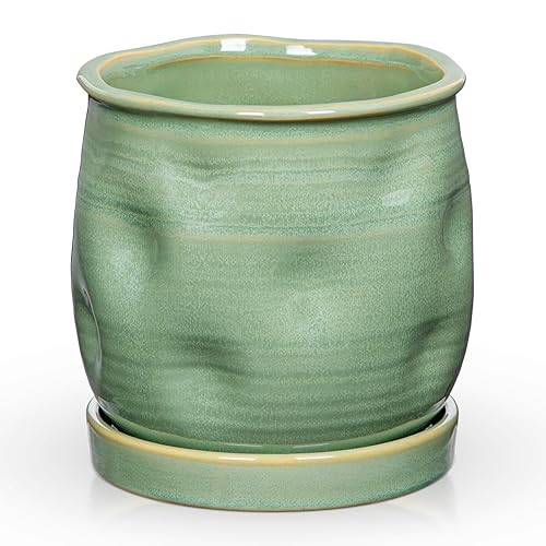 5.7 inch Ceramic Pots for Plants, Plant Pot with Drainage