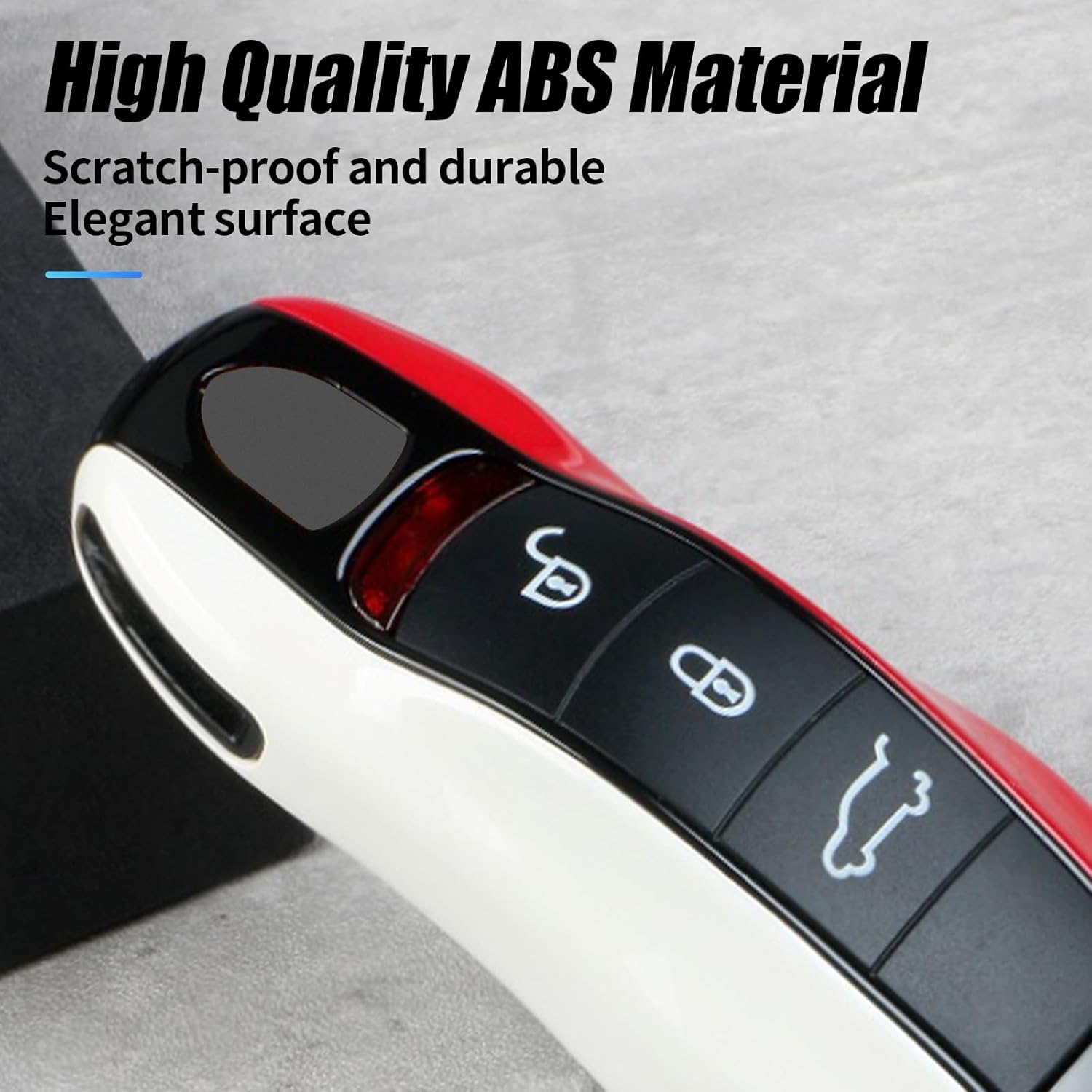 Red Black White Key Fob Cover Compatible with Porsche Key Shell Key Fob Shell Replacement Compatible with Porsche Cayenne Panamera 911 718 Macan Boxster Cayman Old Style