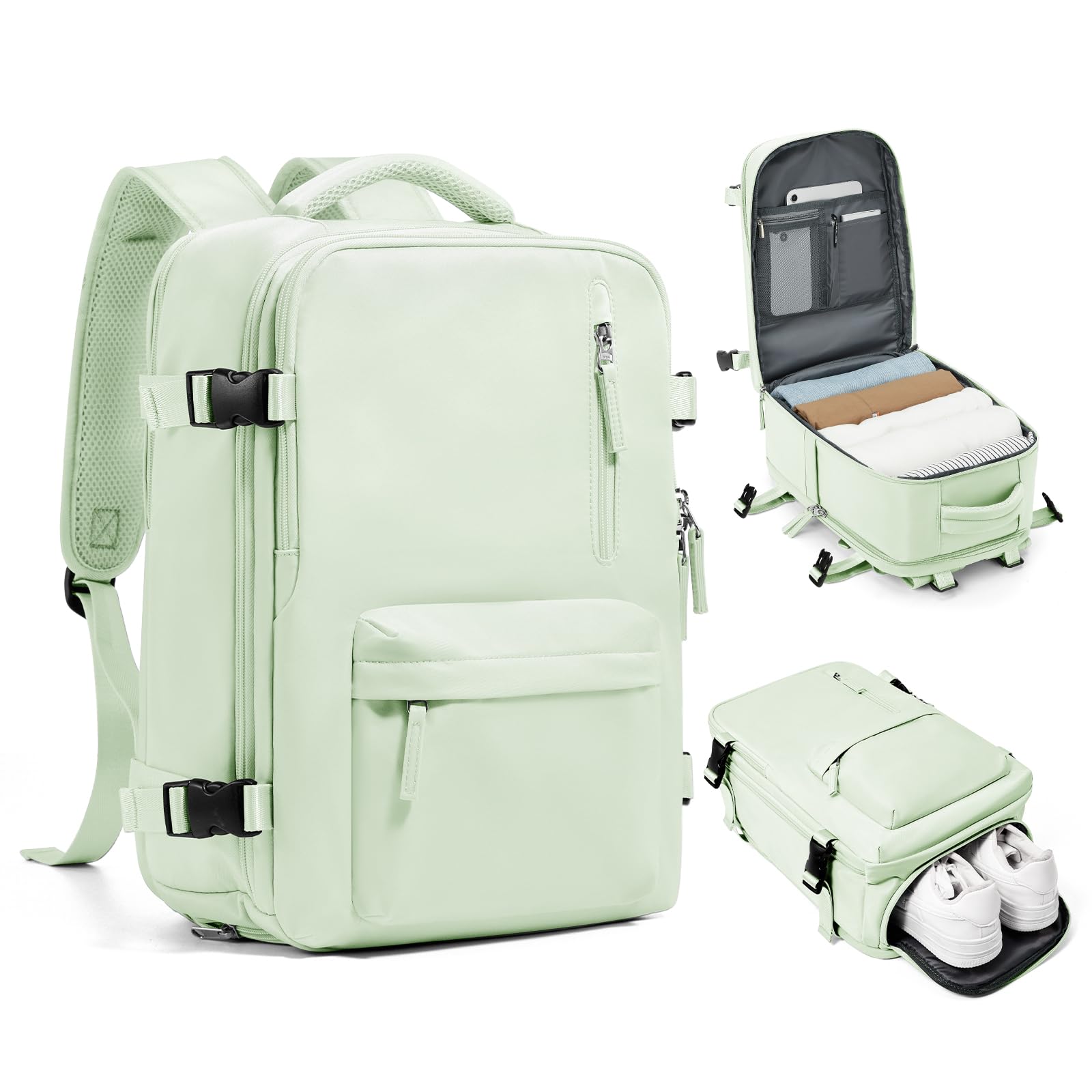 SZLX Zaino Ryanair 40x30x20 Sottovuoto Bagaglio a Mano 40x20x25 Donna Zaino da Viaggio 40x30x20 Wizzair Borse da Cabina per Easyjet 45x36x20 Uomo per Laptop 14 Pollici con Porta USB e Porta Scarpe