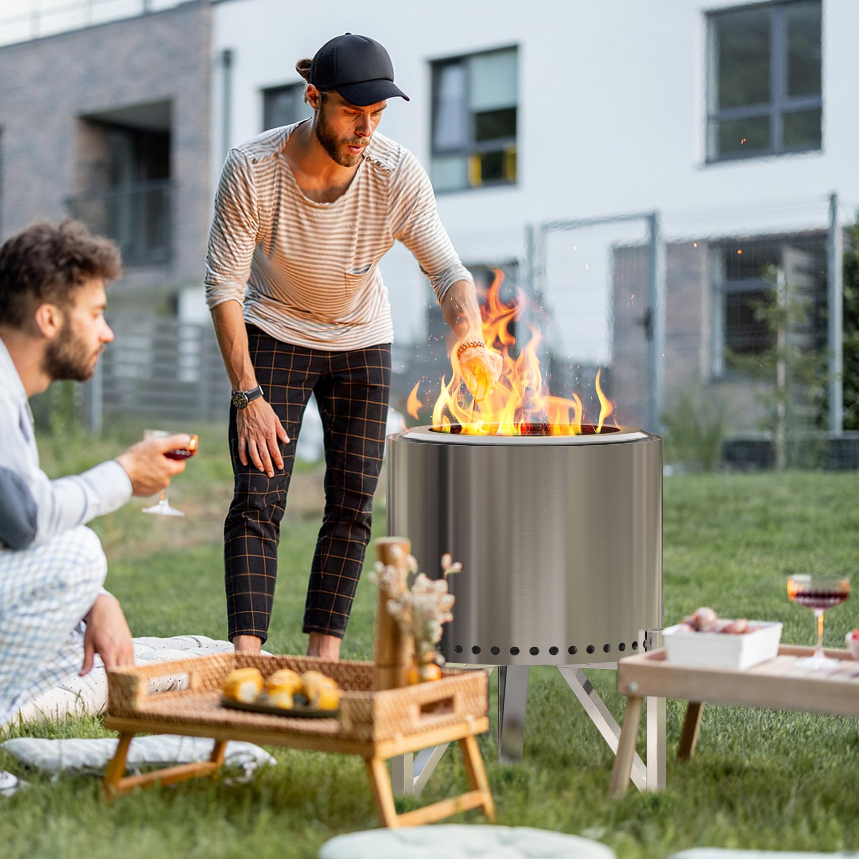 Onlyfire Stojak do paleniska Solo Stove Ranger 38,1 cm i Bonfire 49,5 cm, akcesoria do paleniska ze stali nierdzewnej, narzędzia do kominków zewnętrznych