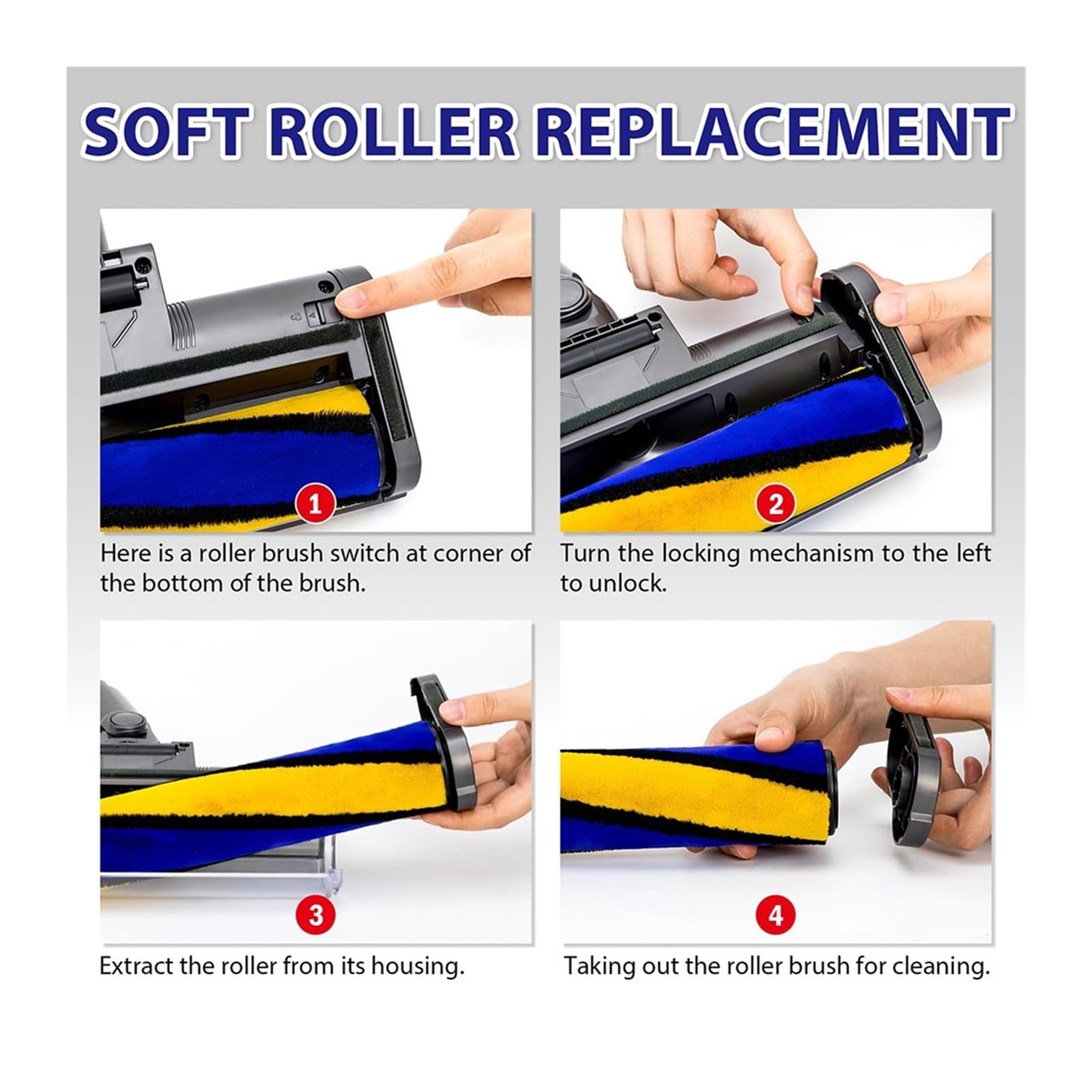 Cepillo Láser Compatible Con Dyson V12 Origin Los Accesorios De La Aspiradora Reemplazan La Cabeza Del Motor Con La Cabeza Del Cepillo Del Rodillo De La Alfombra De Luz Verde(Combination)