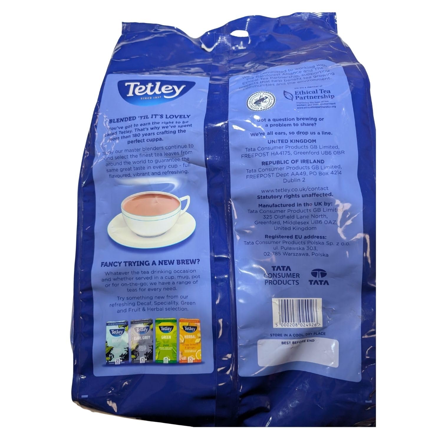 Tetley 1100 Tassen Teebeutel - 2.5 kg