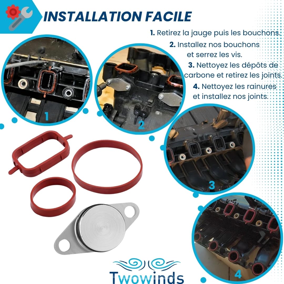 DOCAS Kit De 6 Clapets D'Admission 22mm - Référence 11612246949 Pour BMW E87 E46 E90 E91 E92 E93 E39 E60 E83 E53 Et Land Rover