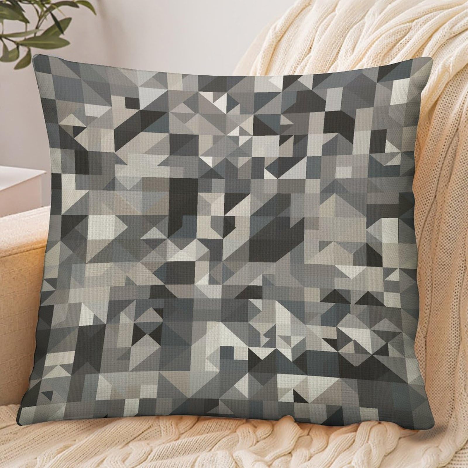Fekiloot Style Gray Pattern Pillowcase Pillow Sham Pillow Case