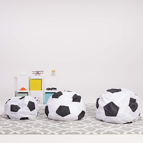 Miniatura 23 de Posh Funda de Silla Puf Rellenable para Almacenamiento de Animales de Peluche para Niños - Organizador de Juguetes Infantiles, Grande-38 - Lona