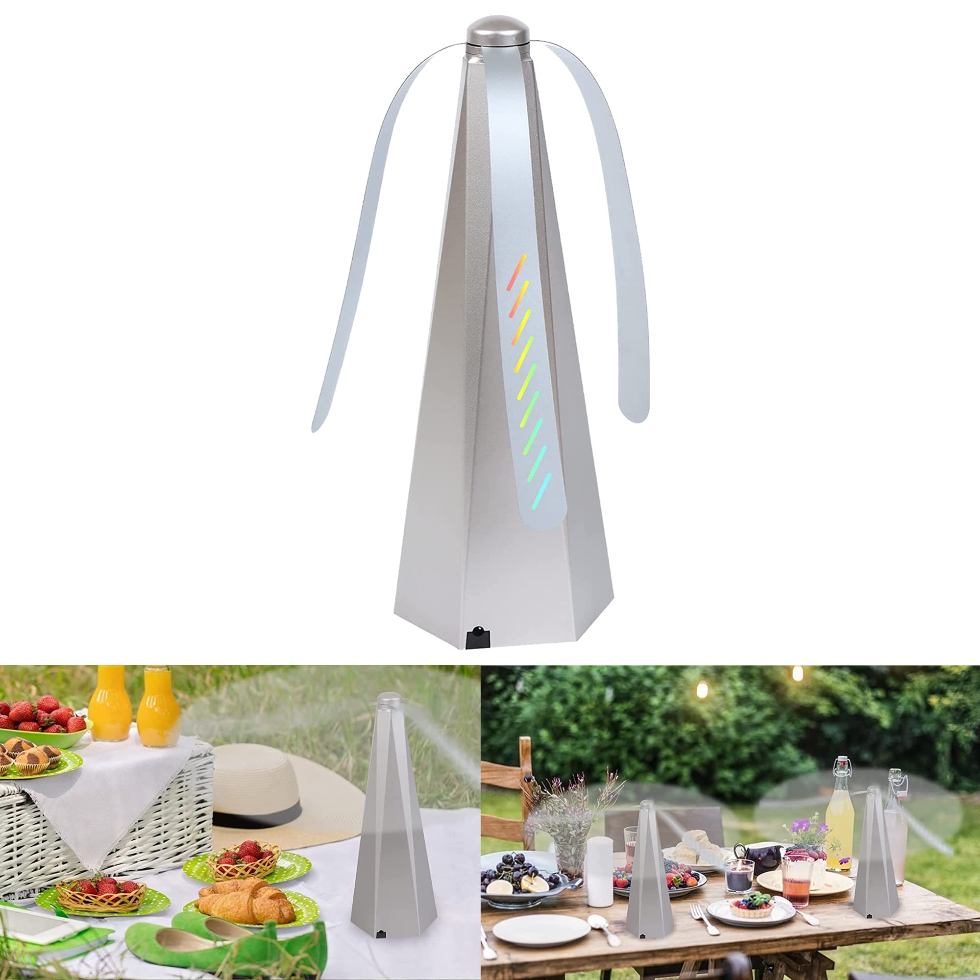 ELECDONFly Fan for Tables, Fly Repellent Fan Insects Portable Automation Food Fan, Mini Picnic Drive Table Fan for Outdoor Indoor Keep Flies/Bug Away from Your Food and Your Family