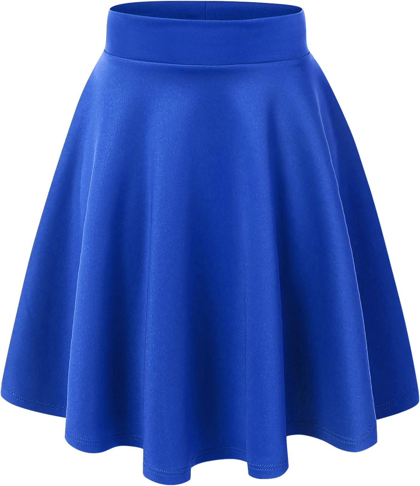 Women's Basic Versatile Stretchy Flared Casual Mini Skater Skirt XS-3XL Plus Size