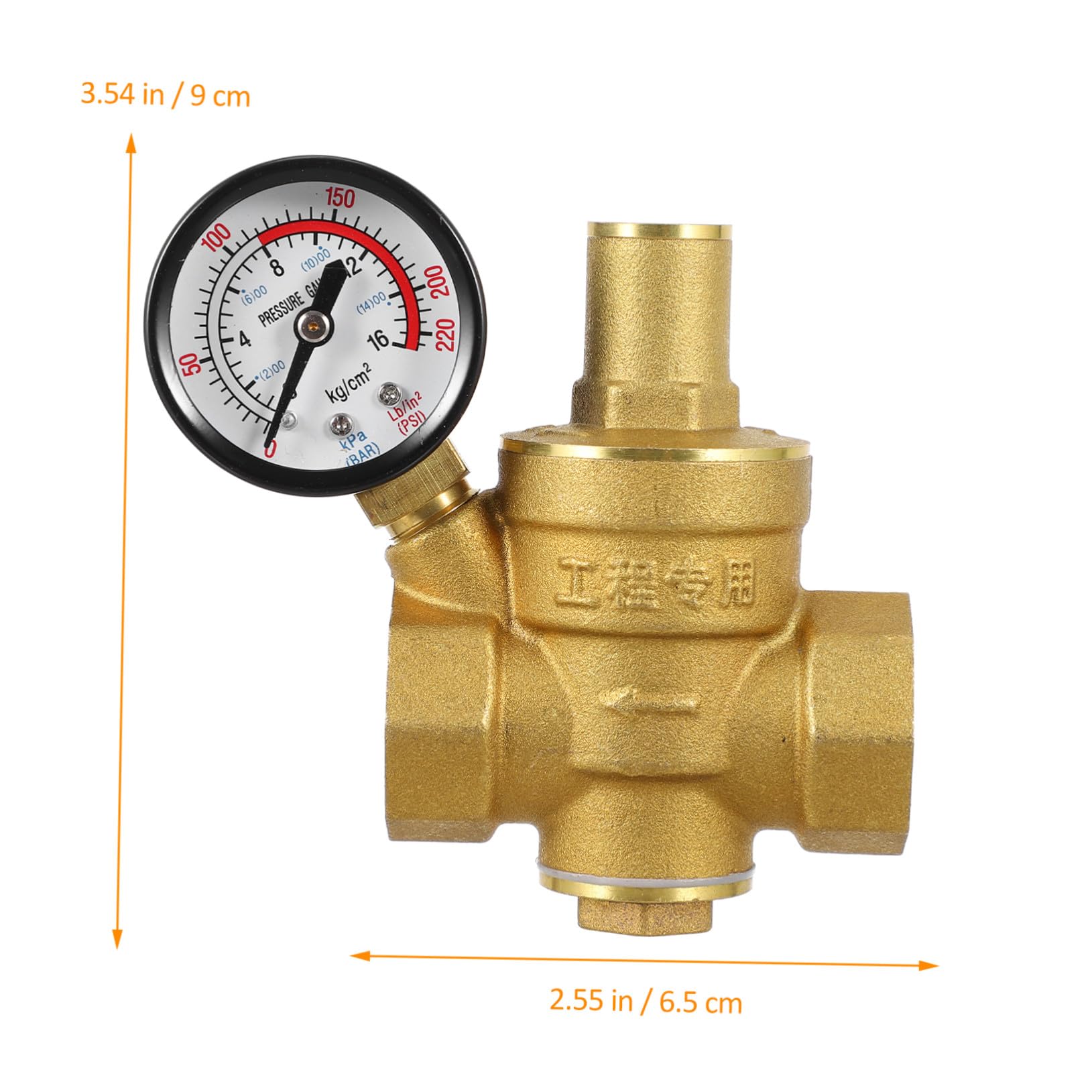 Wasserdruckregler mit Manometer Dn20 3/4 Zoll Kupfer Kunststoff