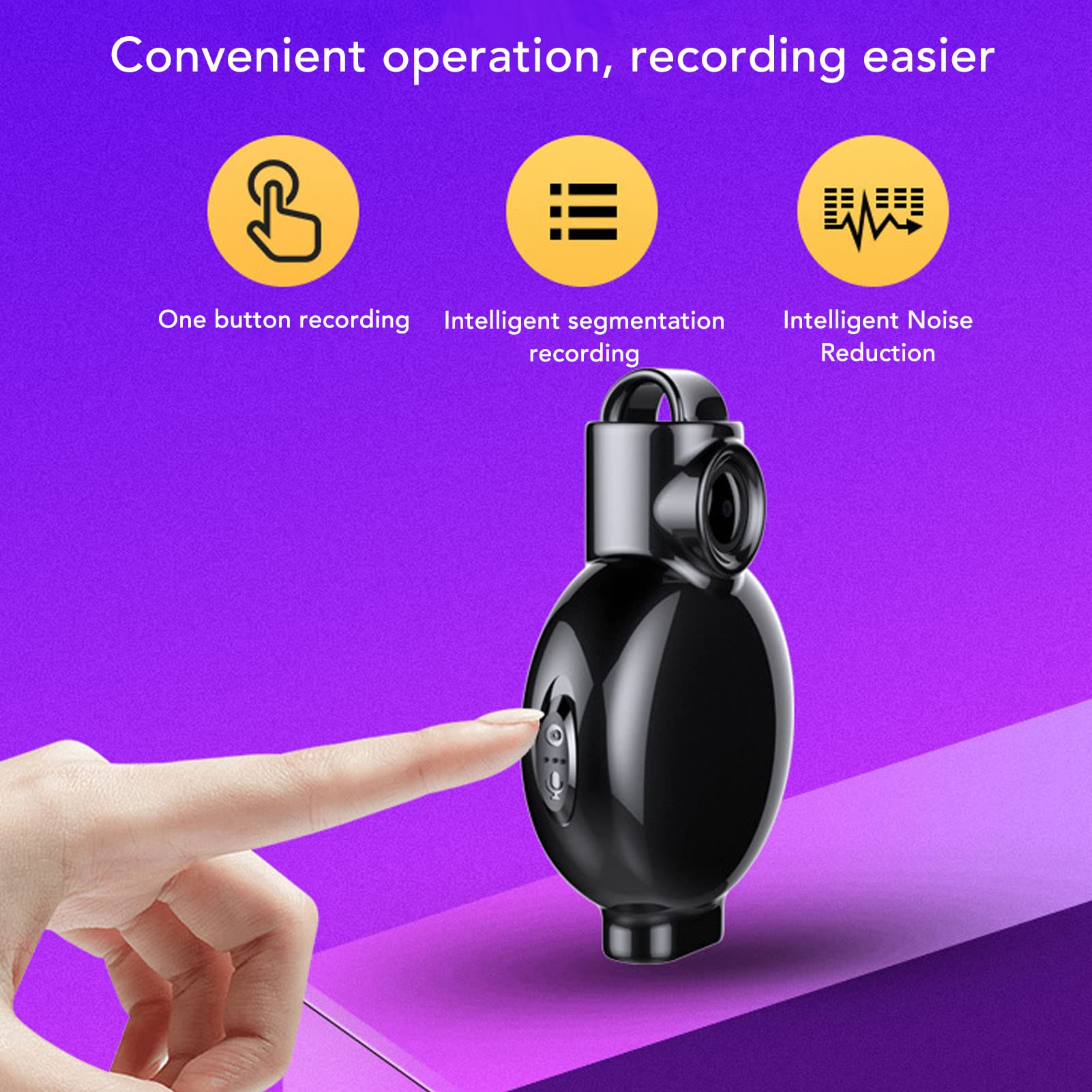 Septpenta Mini Telecamera 1080P, Telecamera Indossabile con Grande Obiettivo Grandangolare, Batteria al Litio 400 mAh, Telecamera Piccola per Tata, Telecamera Minuscola per Casa e Ufficio(16 GB)