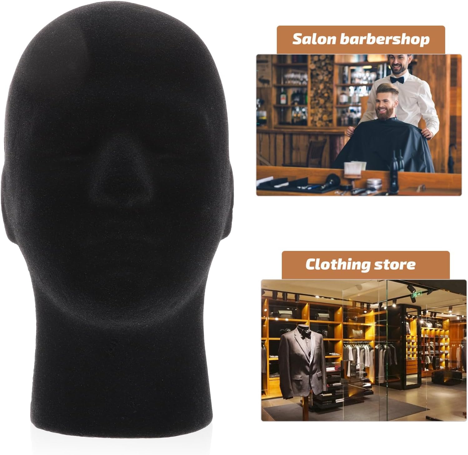 Angoily 2pcs Male Foam Mannequin Wig Stand Wig Display for Styling Adornment for Salons Home Smooth Reusable Display