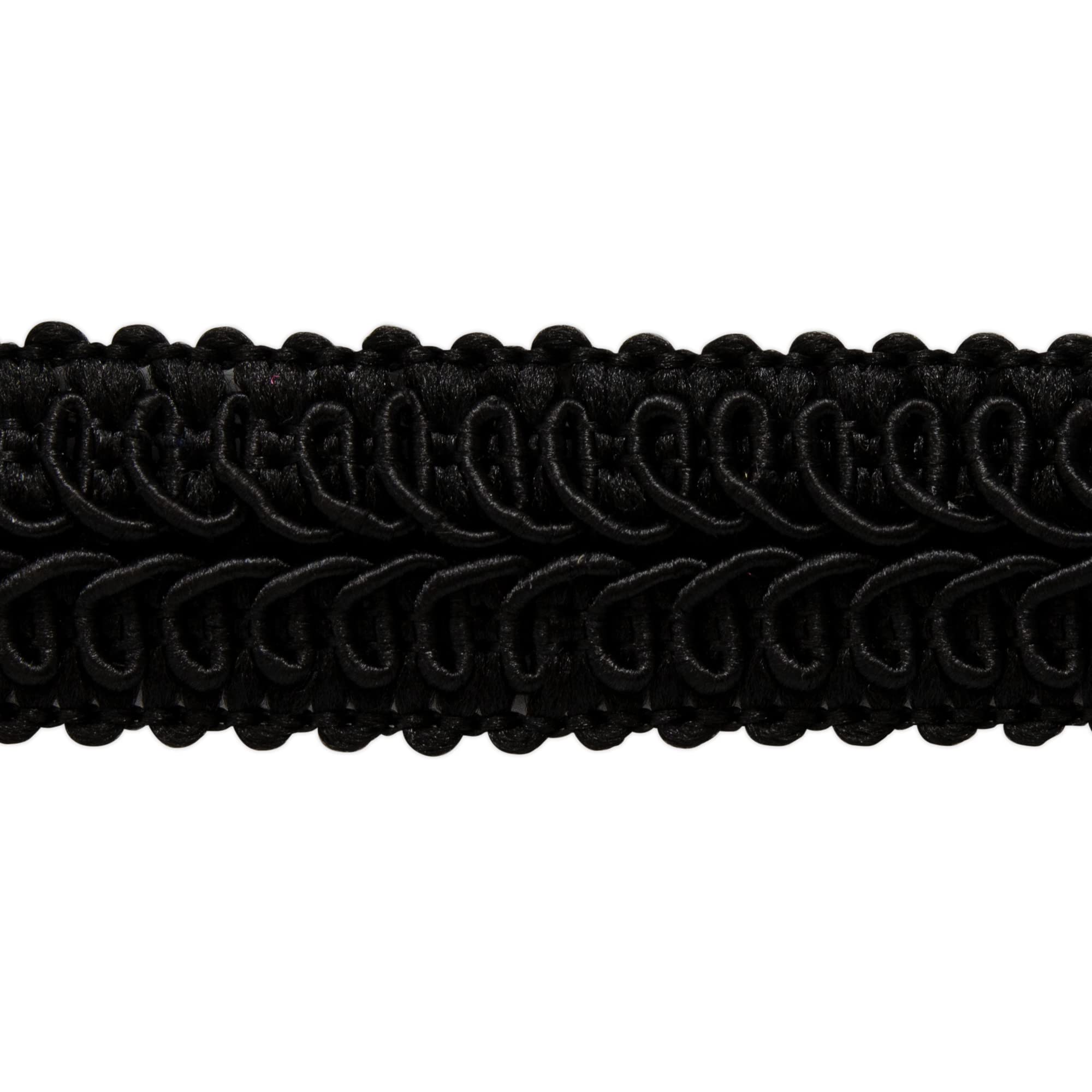 Trims by the Yard Kiki 3/4" Classic Woven Braid Gimp Black | (5 Yard Cut) Trim