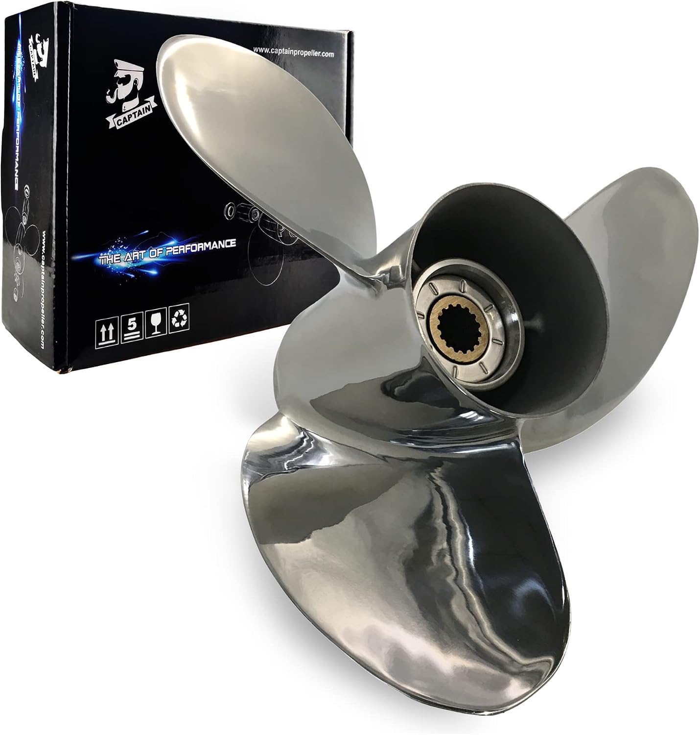 Boatman Outboard Propeller Stainless Steel Fit Suzuki Boat Engines DF50HP-DF140HP 3 Blades 15 Spline Tooth RH