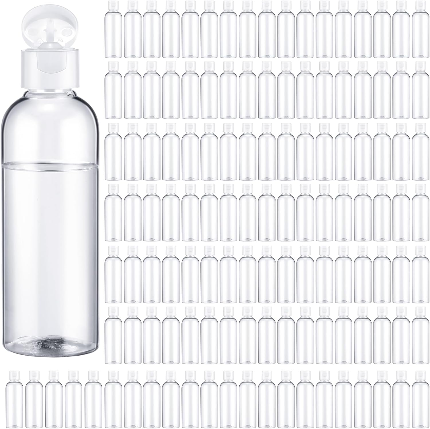 Tanlade 200 Pcs 3.4 oz Travel Size Bottles with Flip Caps