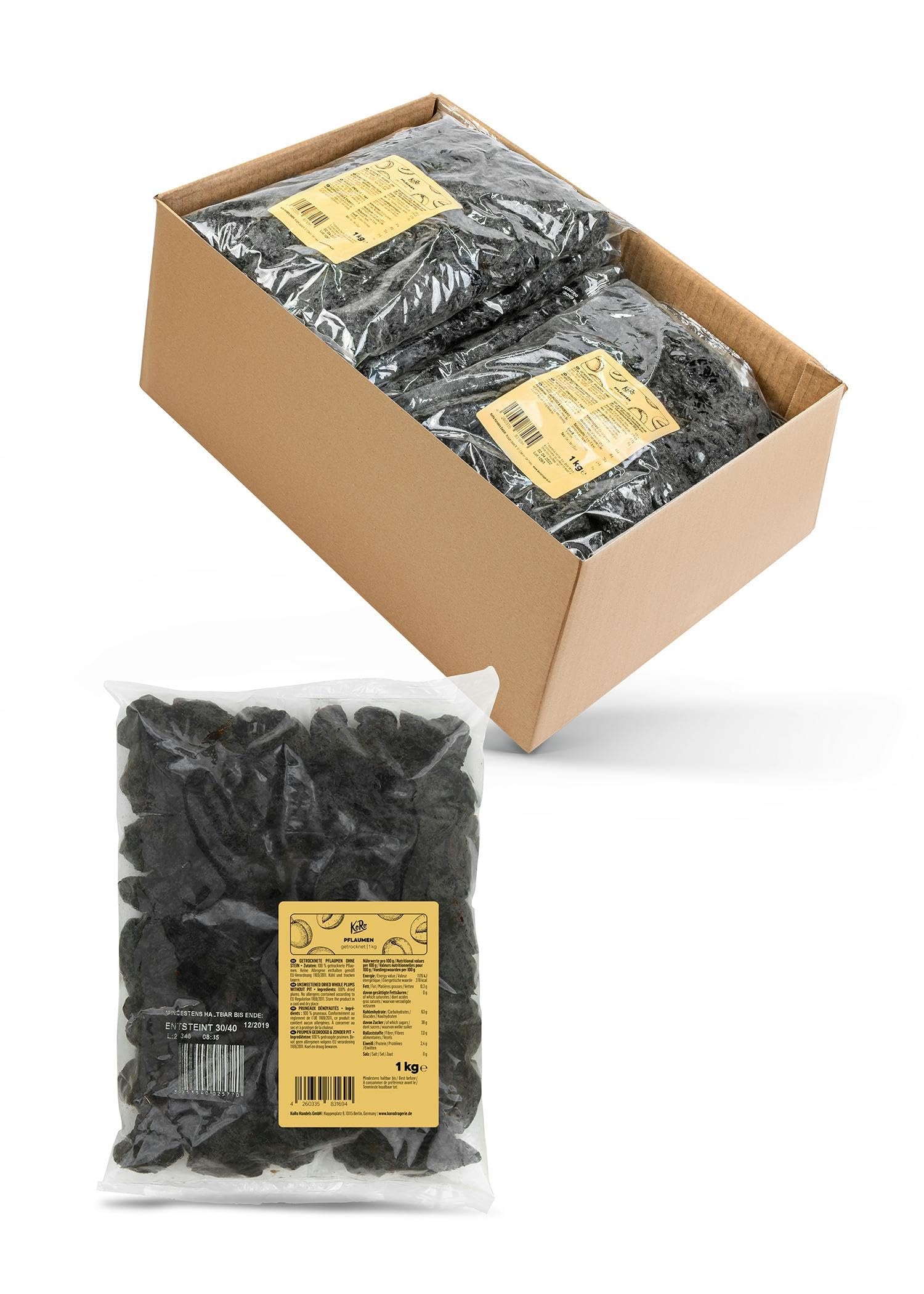 KoRo - Getrocknete und entsteinte Pflaumen 10 x 1 kg