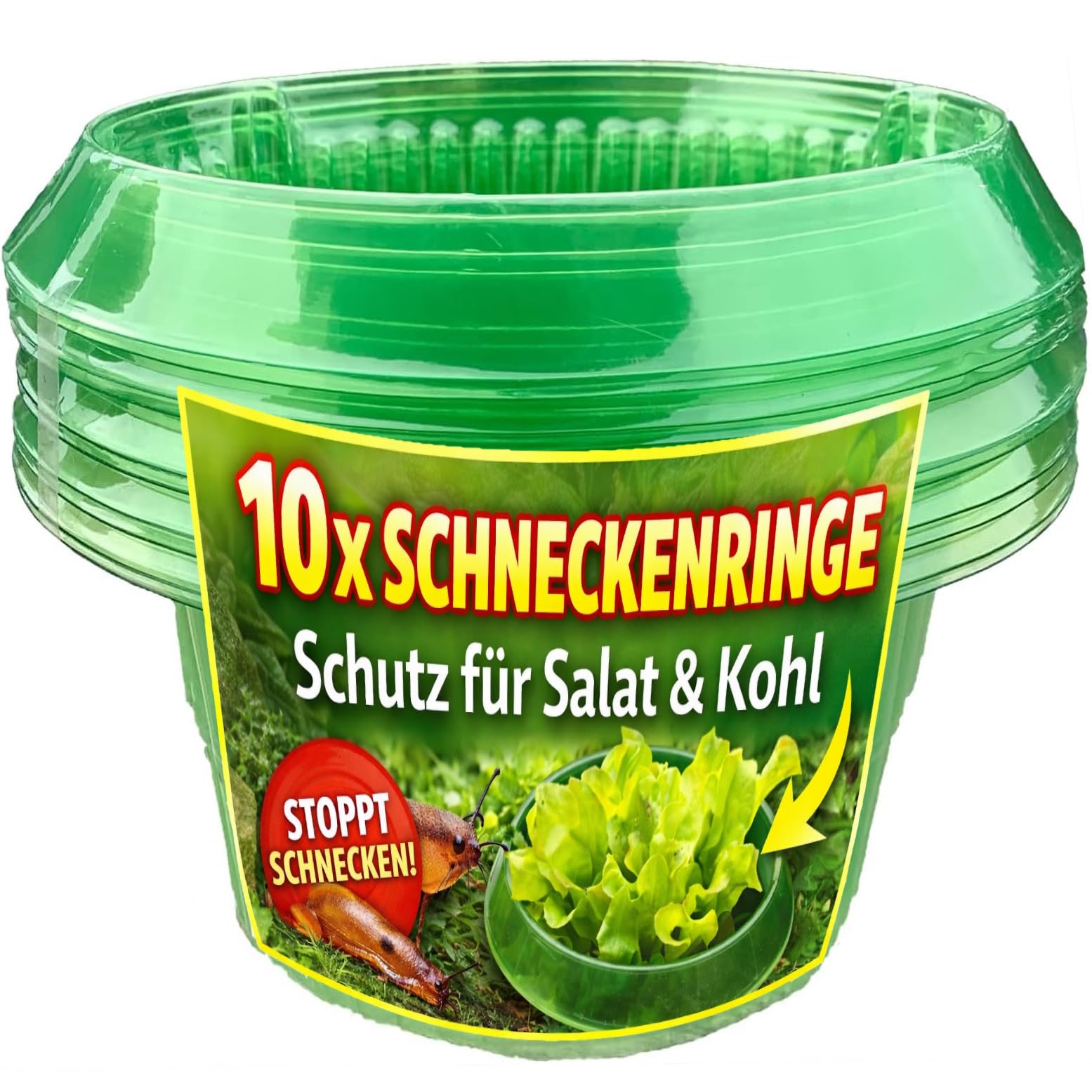 KRONLY 10 Stück XL Schneckenschutzring - natürlicher Schneckenschutz für Salat und Kohl