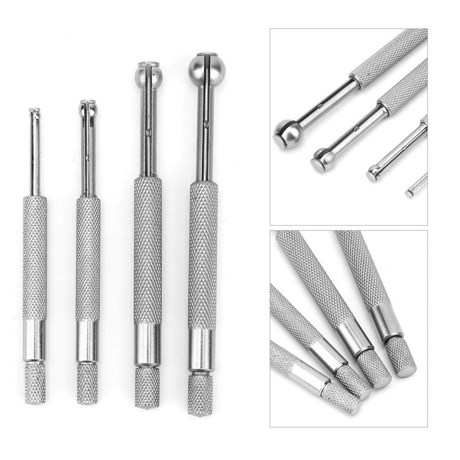 4Pièces Jauge d'alésage de trou télescopique, Jeu de jauges à petit trou, Type de bille réglable Acier au manganèse 3-13mm pour la mesure de petits trous, fentes et rainures