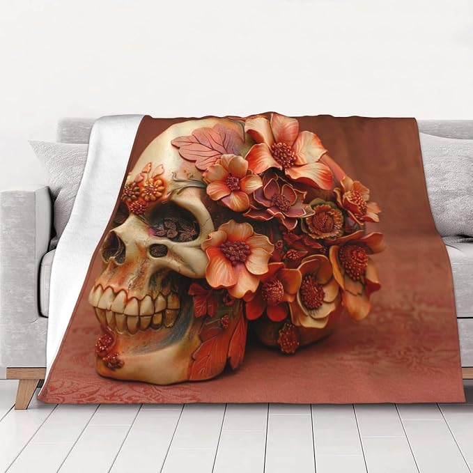 Dead Sugar Horror Skull - Ultra-Soft Micro Fleece Blankets Throw Blankets Carpet Gift for Home Decoration, Decor Sofa, Office, Dormitory Bed car Camp Couch All Seasons - 60