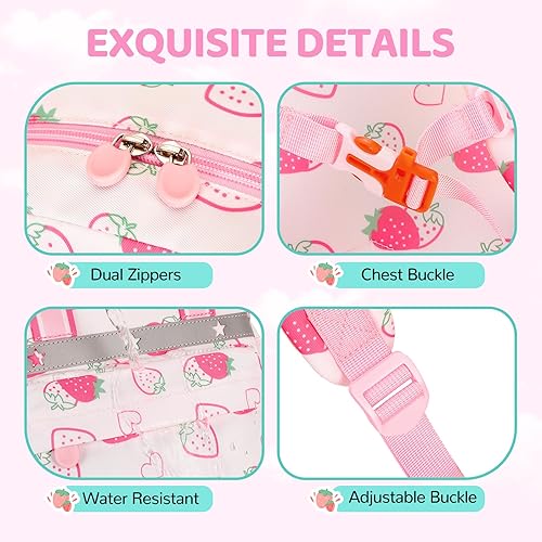 Miniatura 7 de Mochila infantil para niñas de 2 a 4 años, mini bolsa de pañales para preescolar, mochila para niños y niñas, para jardín de infantes, escuela