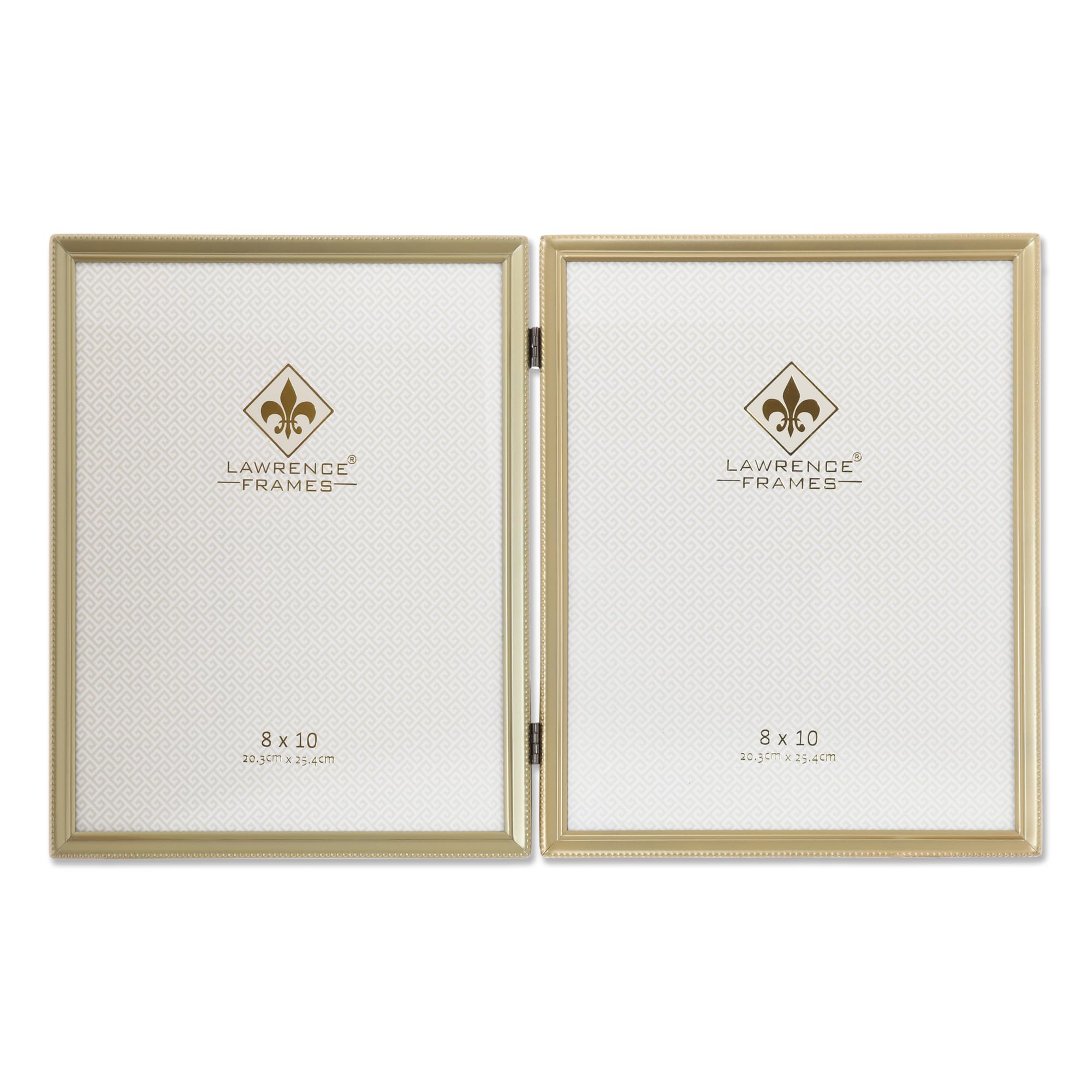 Lawrence Frames Doppel-Bilderrahmen, 20,3 x 25,4 cm, Antik-Messing, Goldfarben satiniert