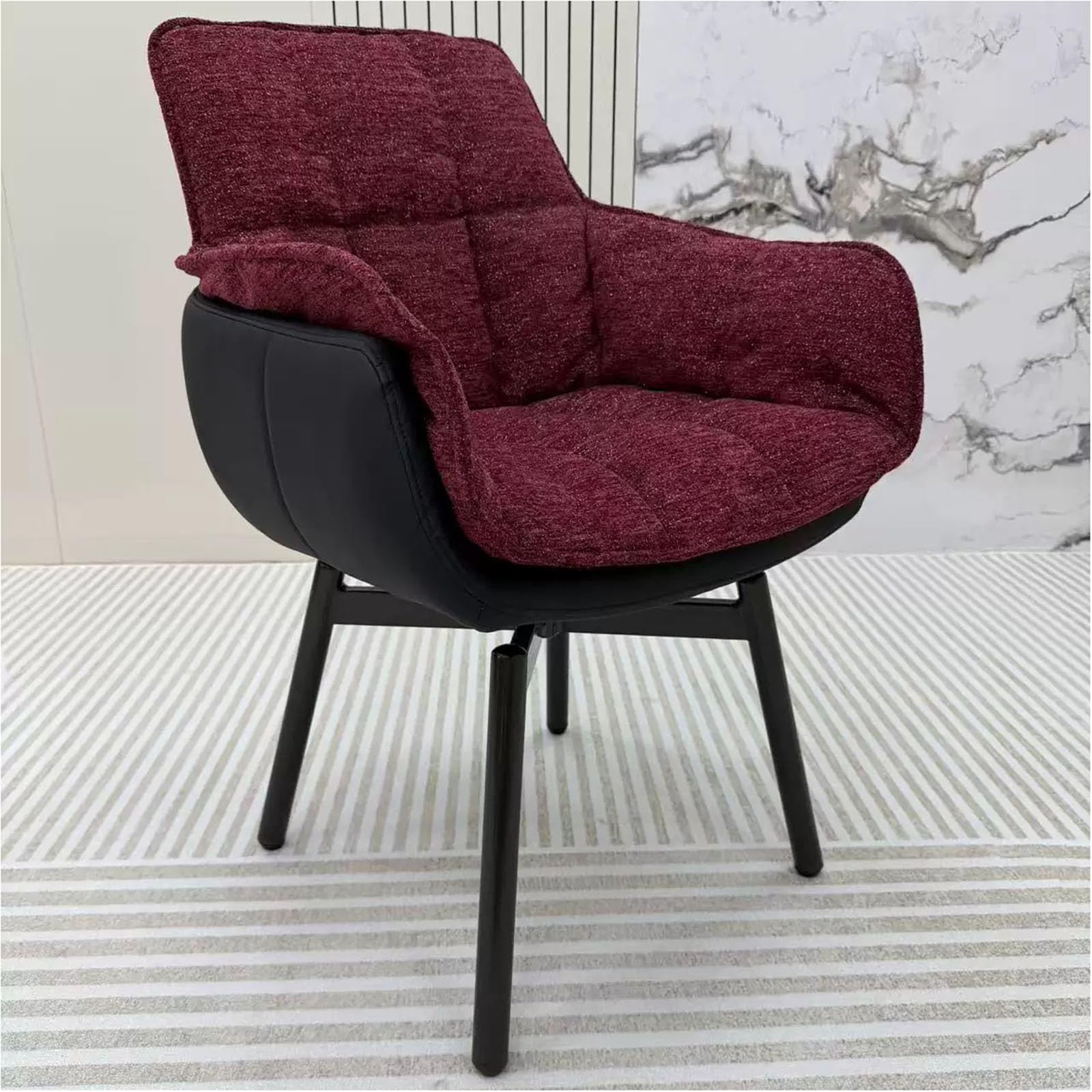 Chaise de Bureau Pivotante 360° en Tissu Rouge ZTGL