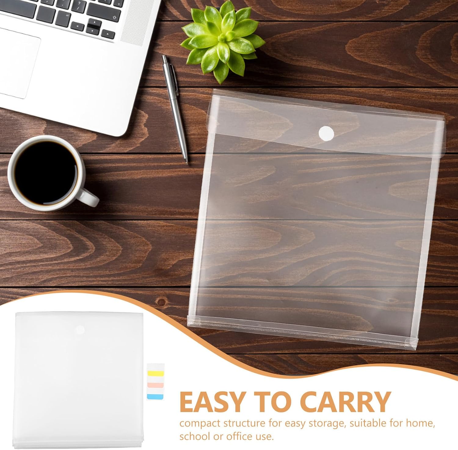 24pcs Plastic File Folders with Lid, Side Loading Closure
