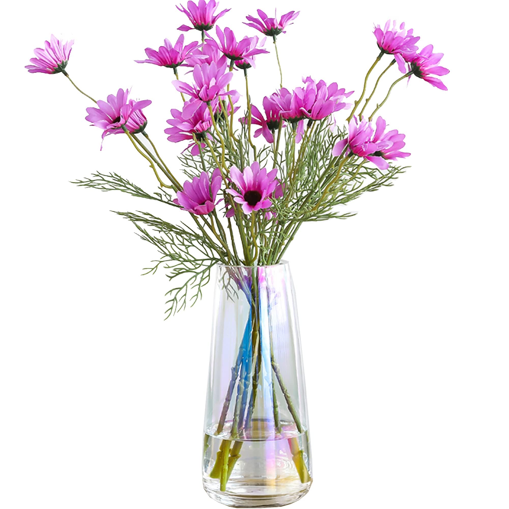 Vases,Vase Flowers Glass,Thick Glass Centerpieces Vases Modern Home Clear Decor Flower Arrangement Vase For Home Decor - Vases For Flowers For Room Decor,Farmhouse - Flower Vases For Decor Centerpiece