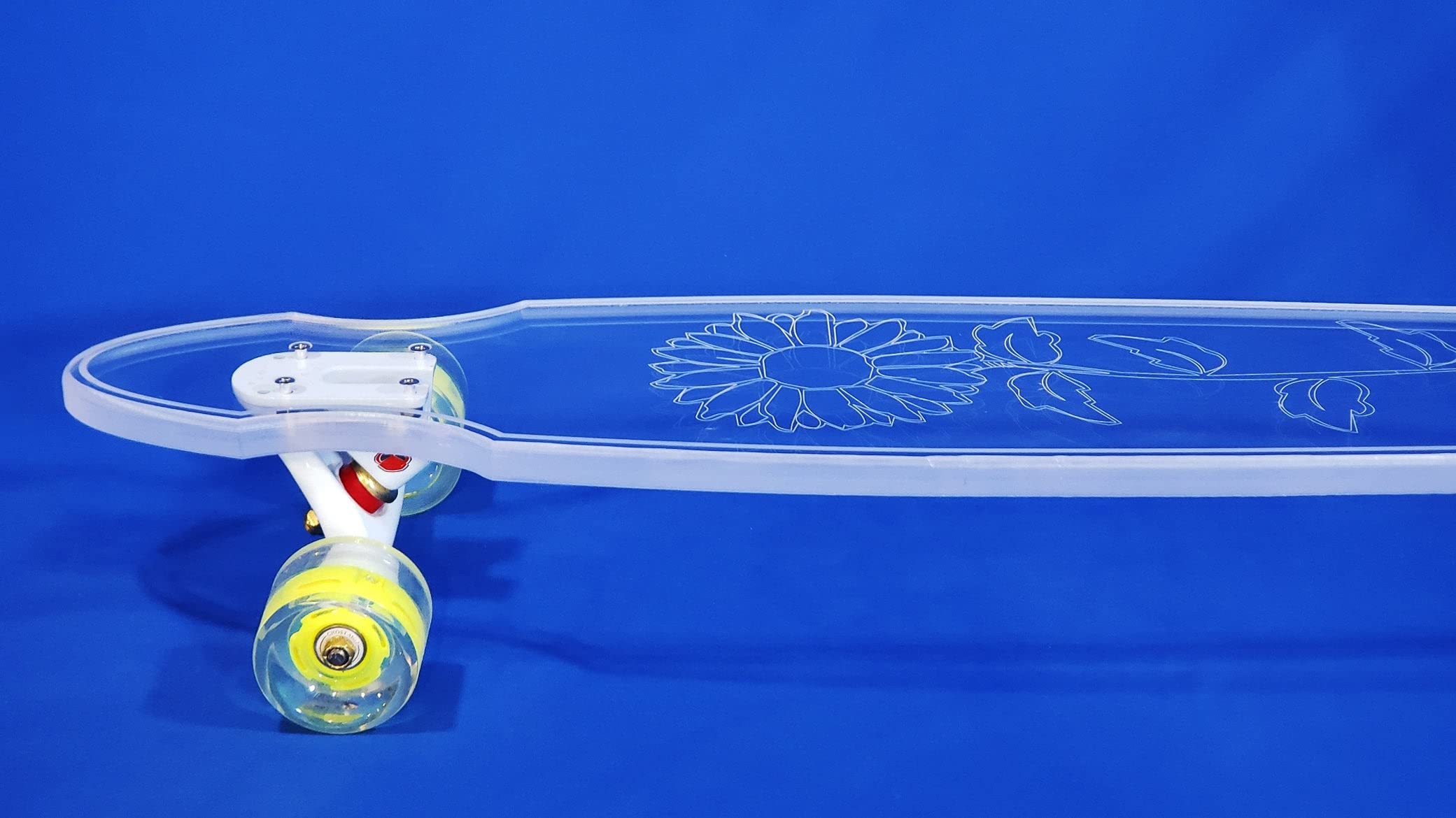 Ghost Sunflower │40Inch Wheel Cut │Clear Longboard Skateboard │Great for Beginners