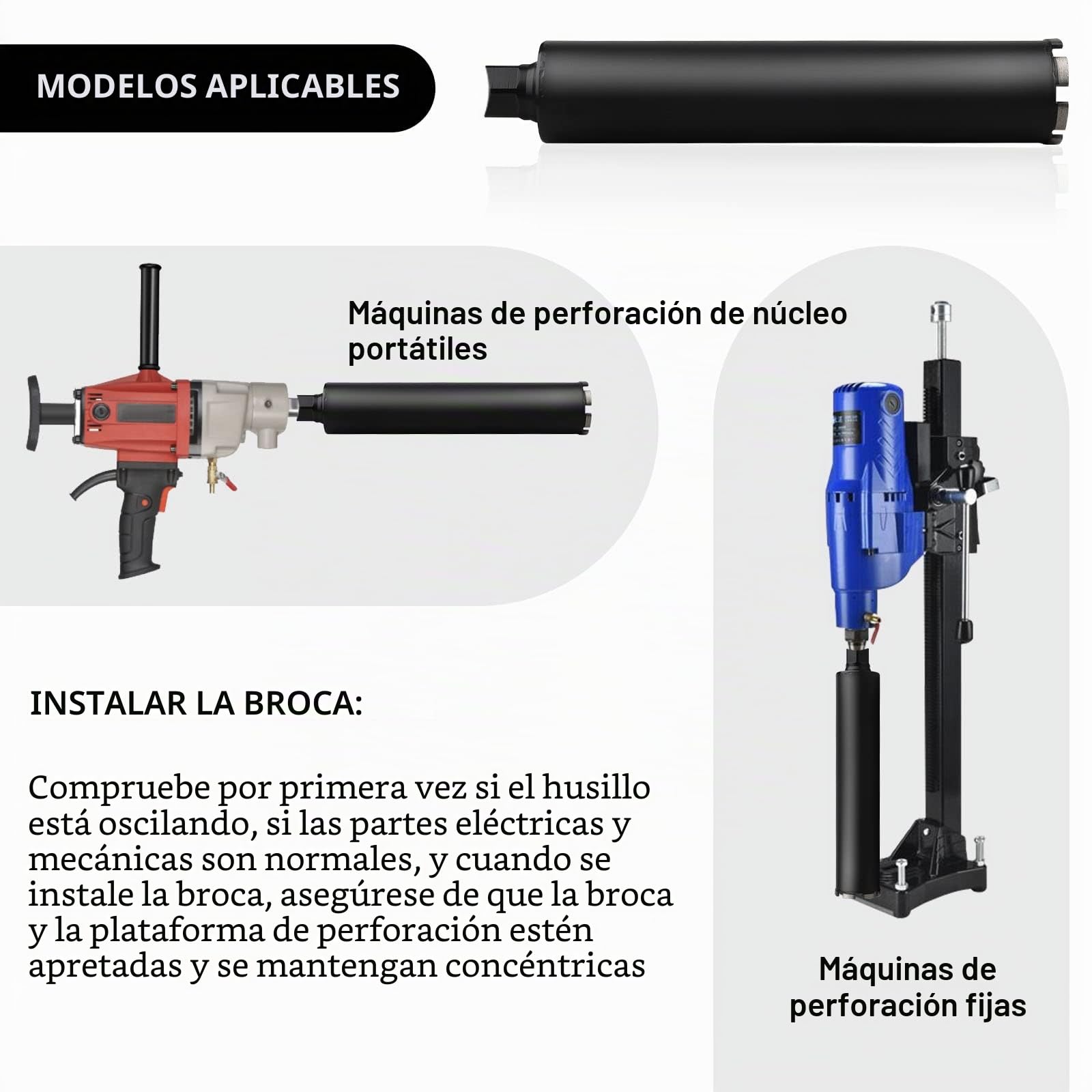 CPROSP - Corona de diamante para zanahoria (diámetro 68 mm, 1 ¼ de pulgada UNC con adaptador SDS PLUS, L 420 mm, para zanahorias en hormigón, hormigón armado, mampostería y piedra