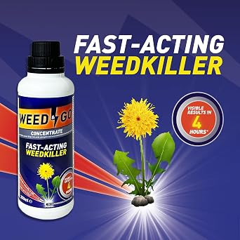 Weed & Go Super Concentrate Weedkiller - Pelargonic Acid Formula for Rapid Weed & Moss Elimination, Quick Visible Results in 4hrs, Ideal for Garden Use