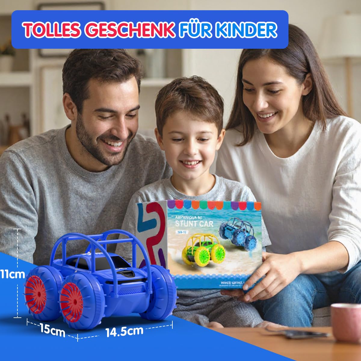 ifollower Coche teledirigido de Carga Directa 2.4GHz 4x4 Monster Truck Drift Cars con luz LED Rotación de 360° Juguetes acuáticos al Aire Libre Regalo Niña Niño 3-12 Años