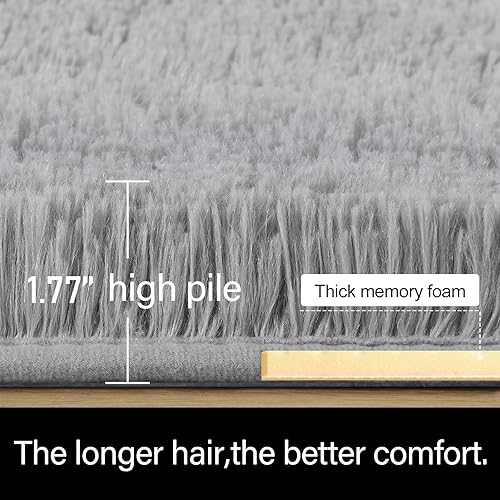 Miniatura 2 de LOCHAS - Alfombra de lujo para interior, moderna, de felpa, esponjosa, extrasuave y cómoda, geométrica marroquí, para dormitorio, sala de estar,