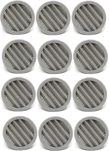 Vista 54 de 2.5 "rejilla redonda de plástico Soffit rejilla de ventilación de aire para reptiles cubierta (6, blanco)