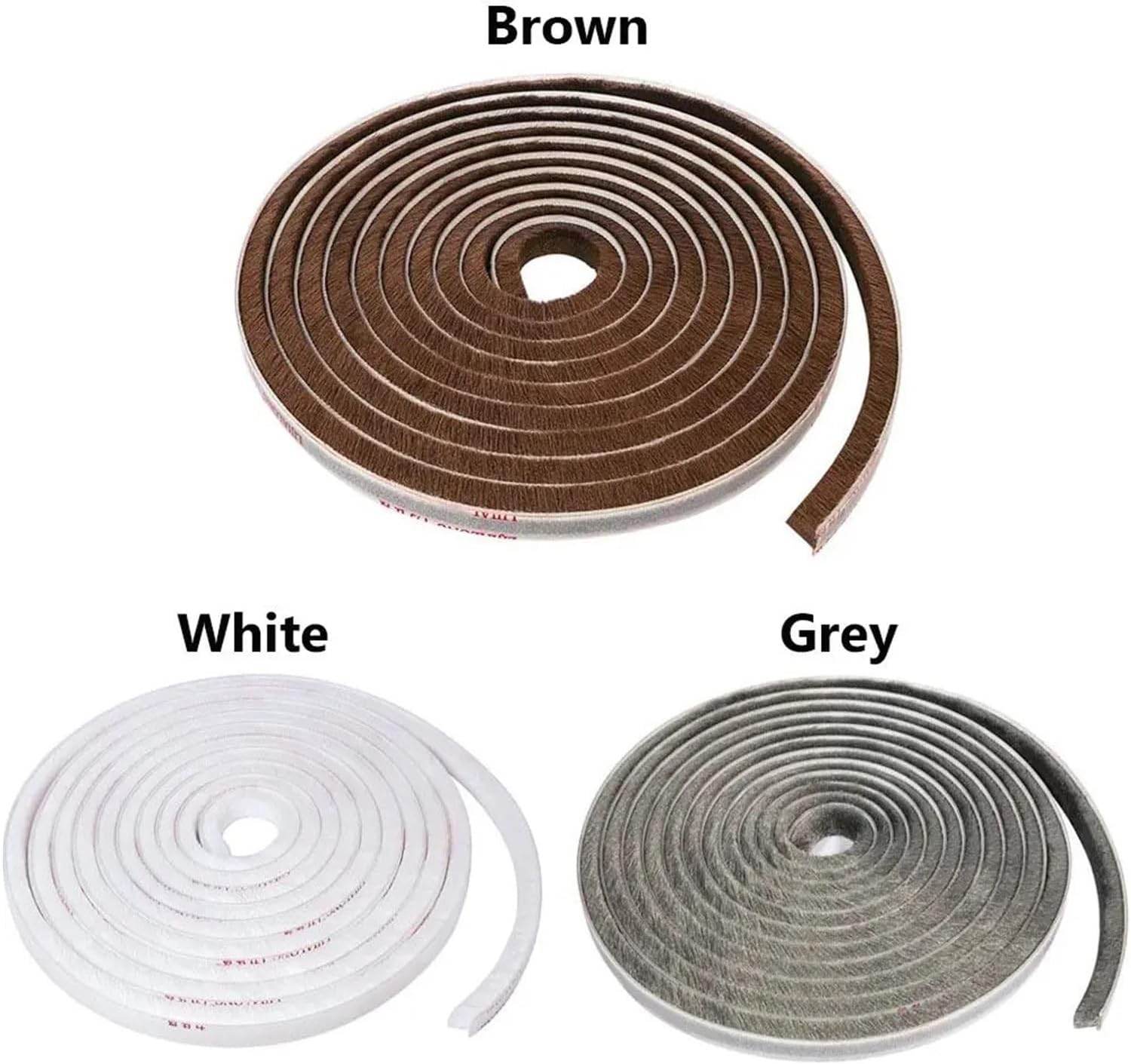 5m Home Gadgets Brush Windproof Tape Sealing Strip Pile Weatherstrip Self Adhesive Door and Window Seal(White,7x12mm)