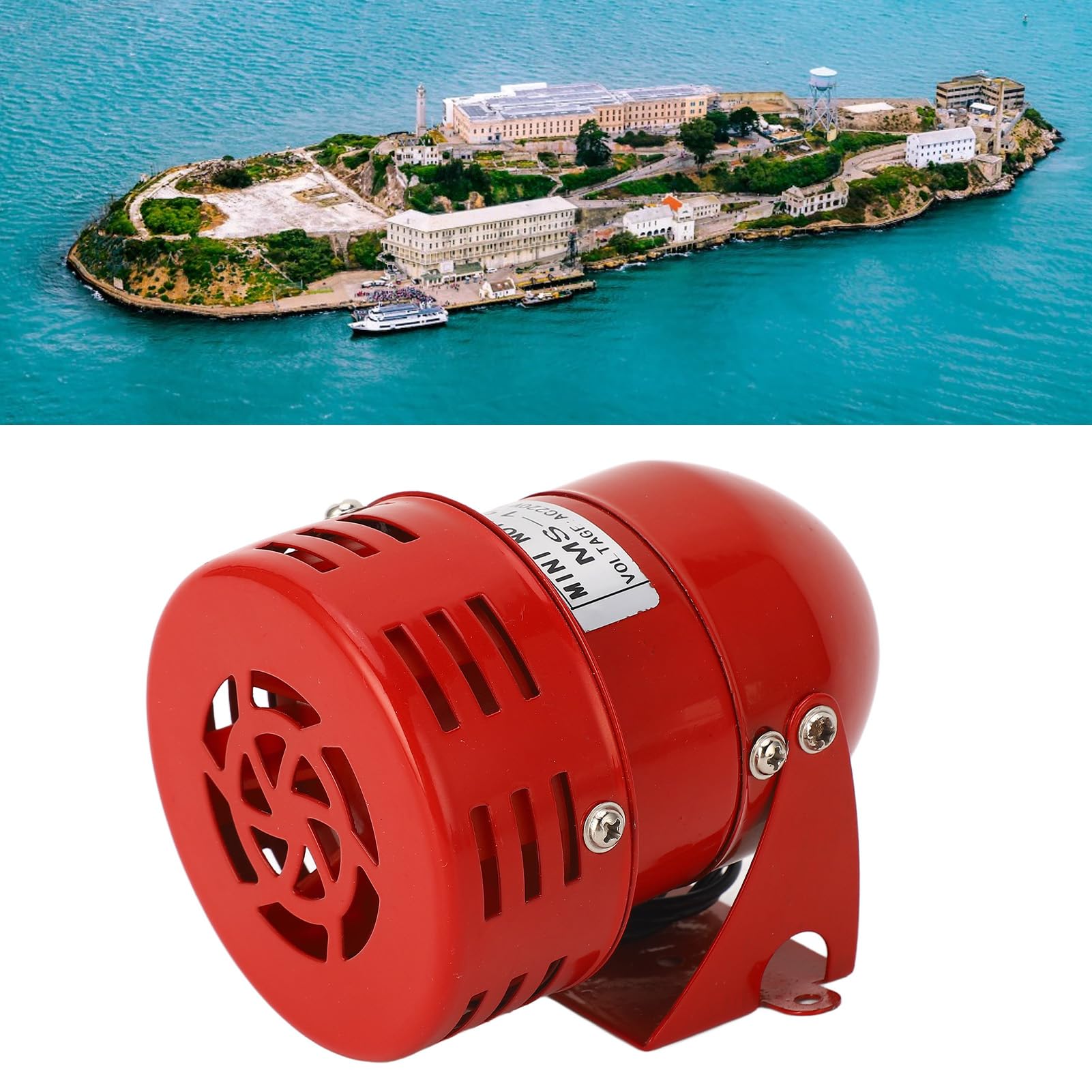 Sirena di Allarme Industriale Campanello di Allarme per Motori Industriali Colore Rosso Allarme in Acciaio Avvertimento Mini Clacson Suono Cicalino Sirena per Auto Allarme di