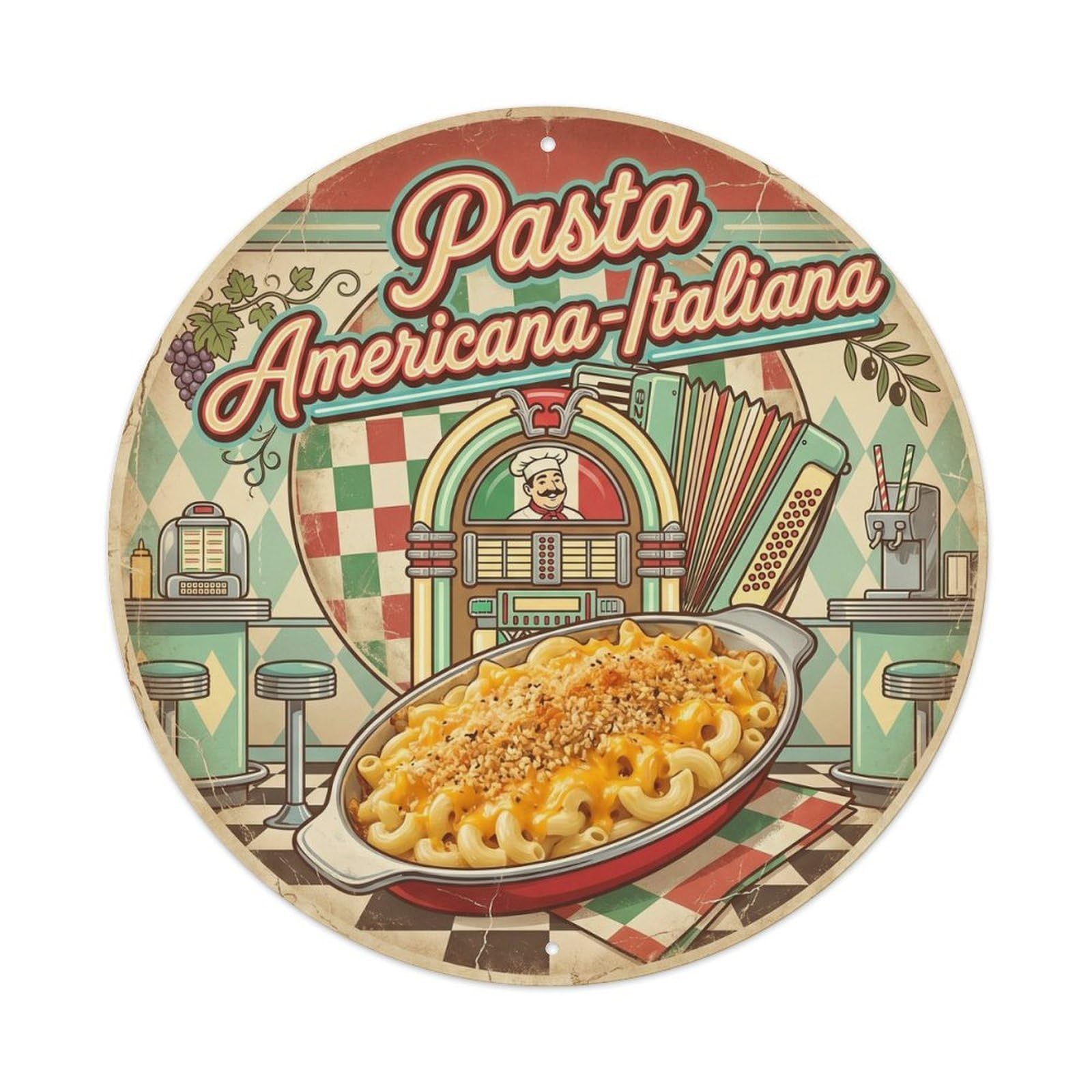 Cucina Italiana Pasta Classic Food Culture Metal Tin Sign