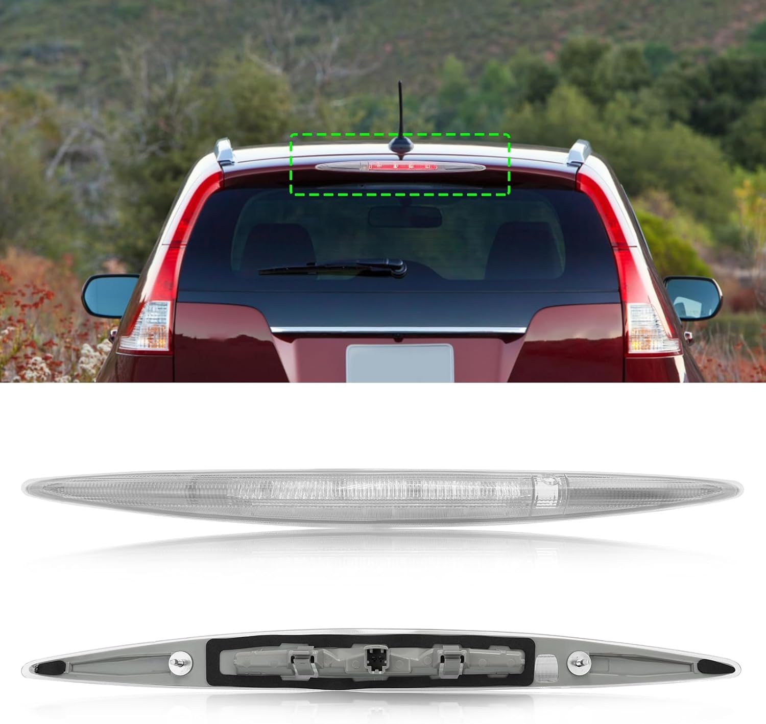 Compatible with Honda CRV Third Brake Light 2012-2016,4th Gen High Mount Rear Tail Center Brake Stop Light,CRV 3rd Brake Light Assembly,Replacement for 34270-TFC-H01,White