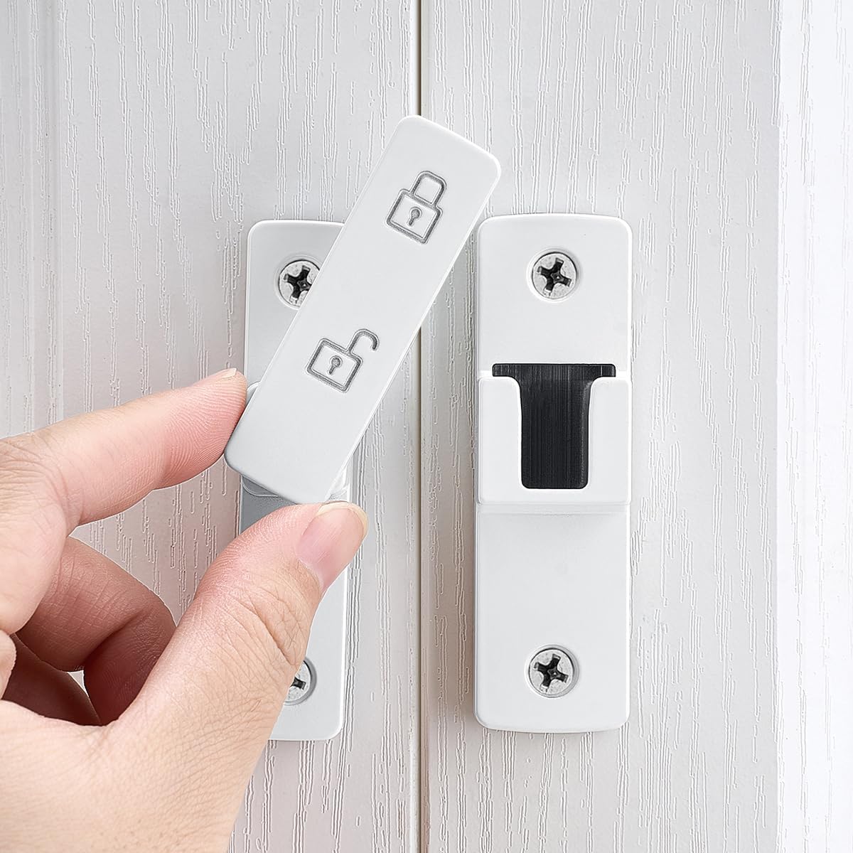 2 Packs Silvery 90 Degree Barn Door Latches ，Premium Zinc Alloy Latch - Flip Gate Latches ，for Cabinet,Barn,Sliding,Bathroom,Garden Doors Applications