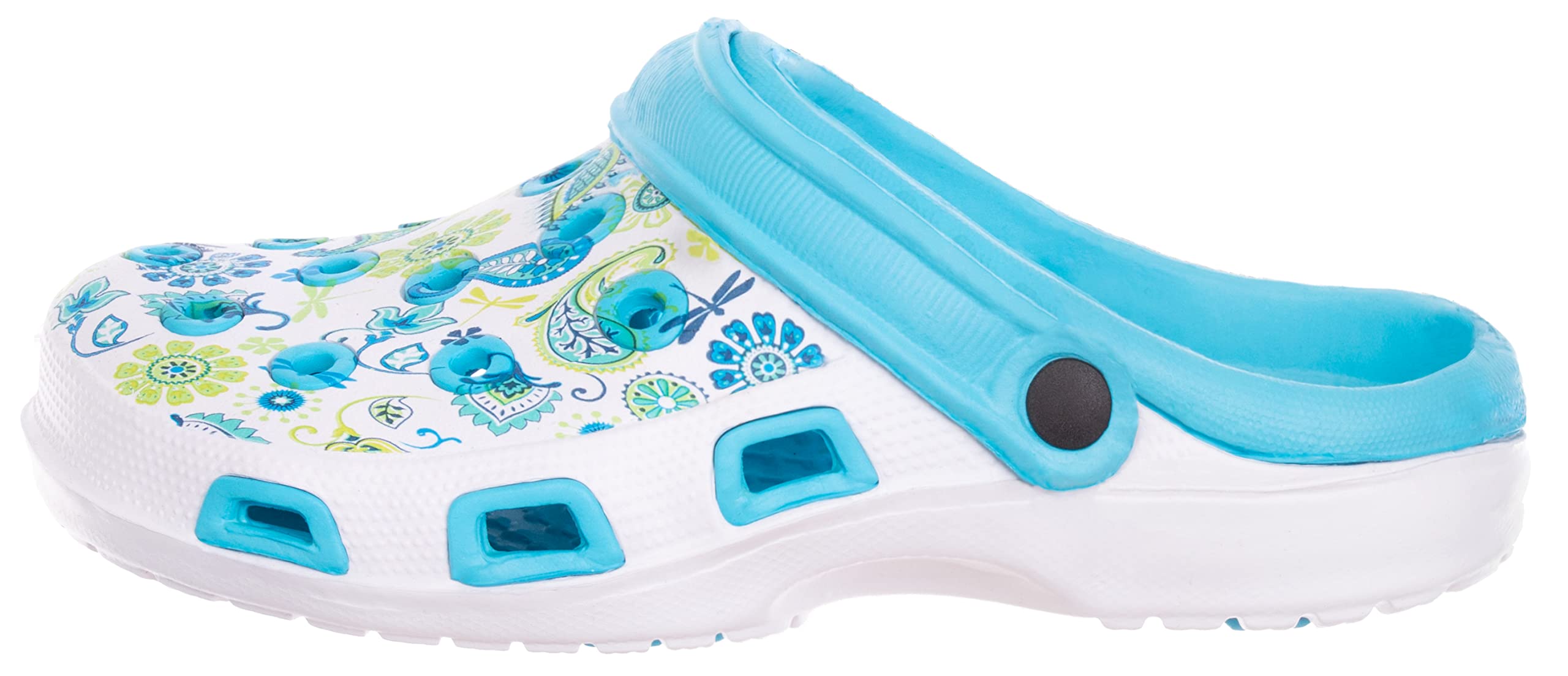 Brandsseller Damen Clog Gartenclog Gartenschuhe Schuh Pantolette Hausschuh leicht Blumenmuster
