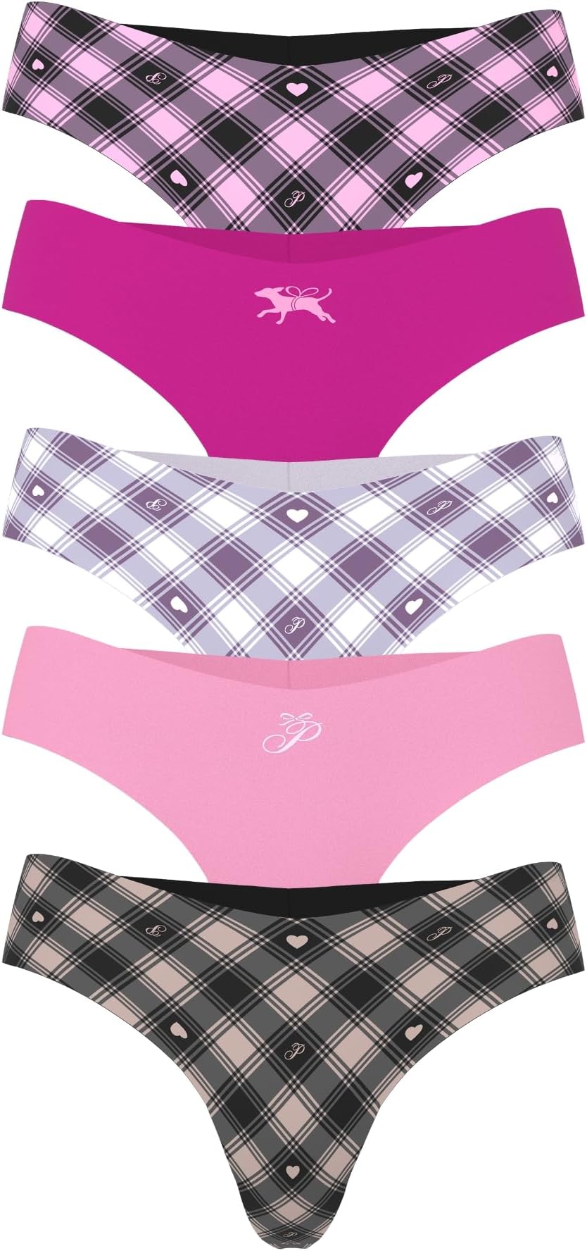 PINK Women's No Show Thong Underwear, Panties for Women (XS-XL)