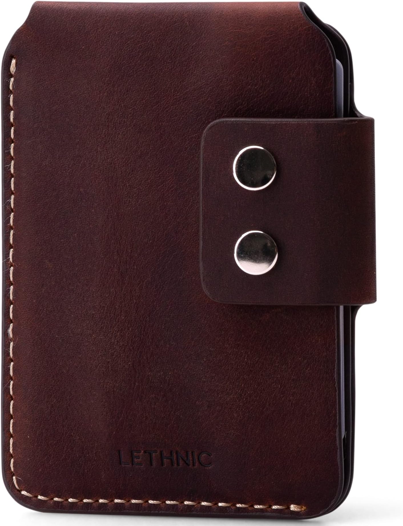 Leather Minimalist Wallet for Men With RFID Blocking - Handmade Wallet Holds Up to 10 Credit Cards and fits your front pocket - Small Full Grain leather wallet for EDC - Tactical Wallet (Wine)